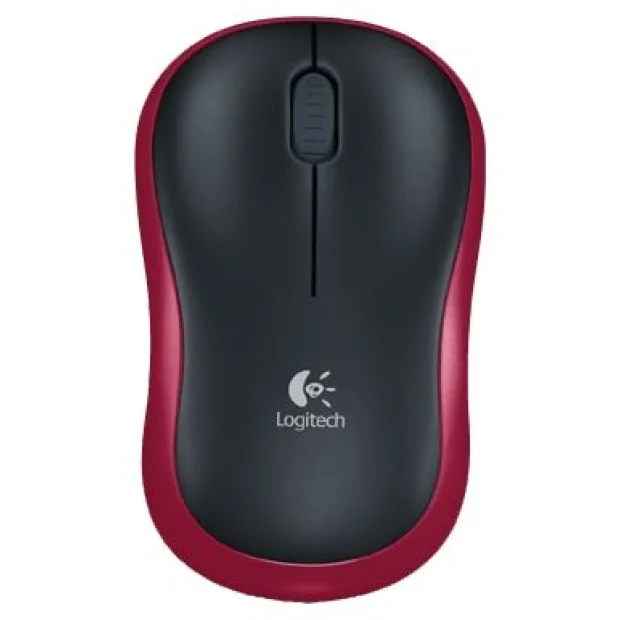 Мышь Logitech M185 (черный/красный)